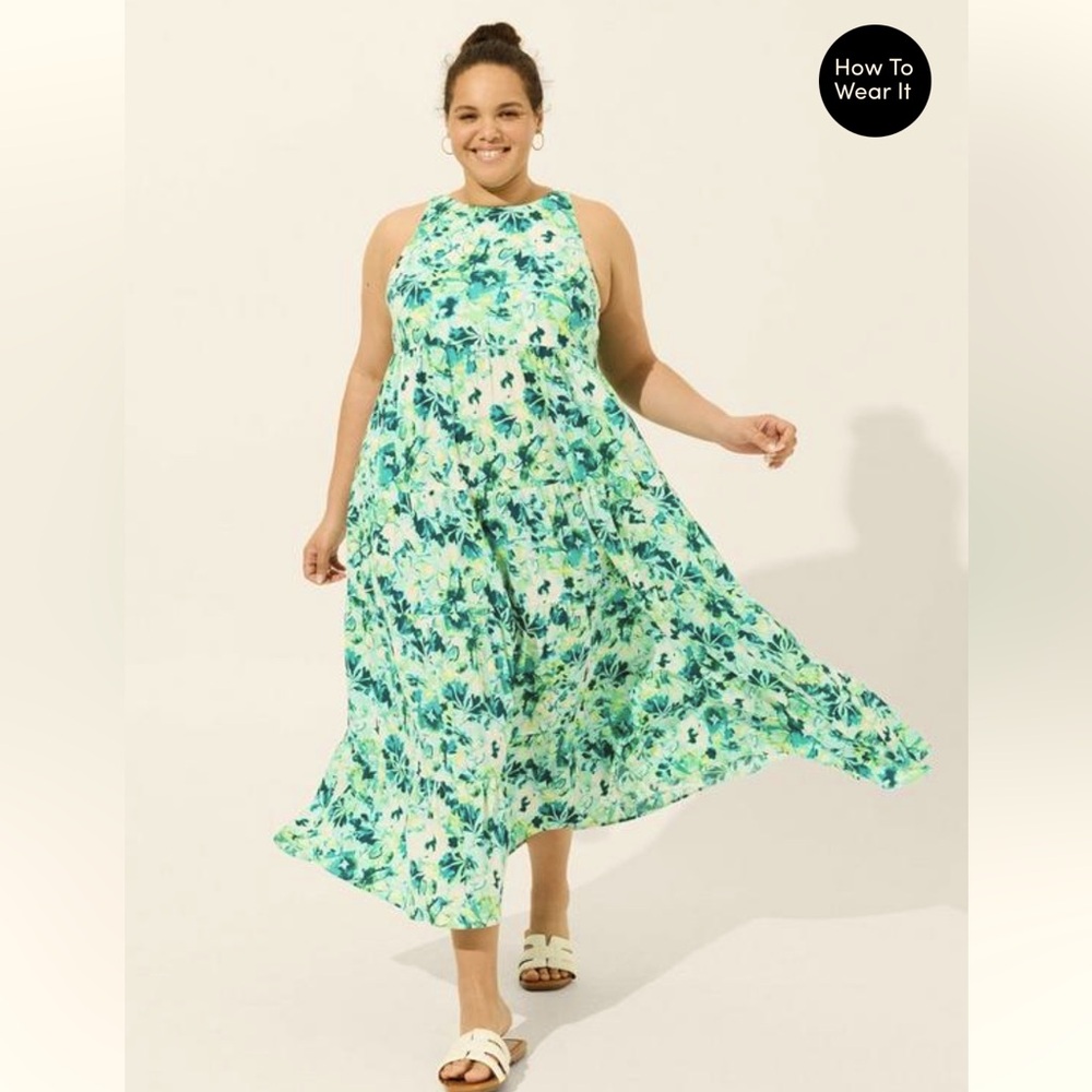 Torrid - Maxi Washable Gauze Halter Tiered Dress